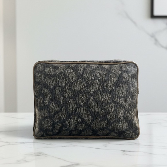 Vintage Yves Saint Laurent YSL Giraffe Print Coated Canvas Toiletry Pouch Bag - Picture 4 of 8